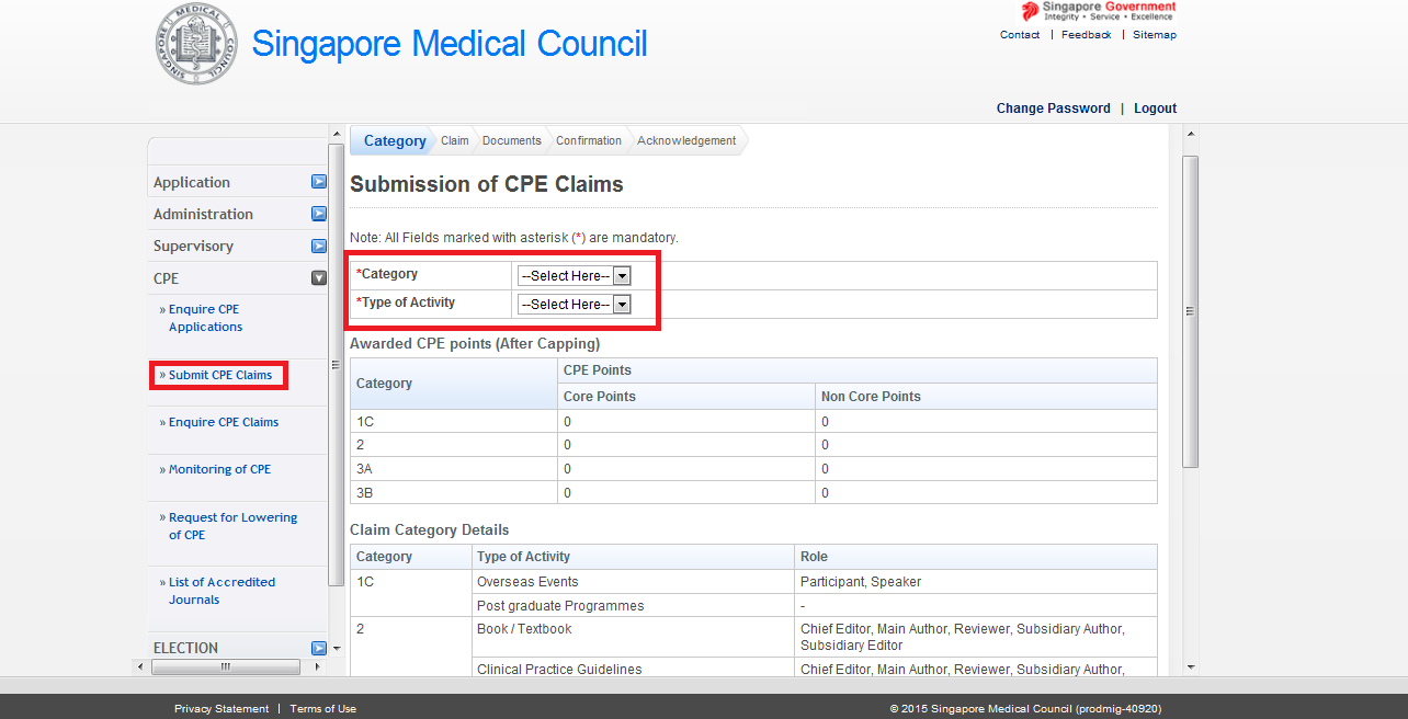 submission of CPE claim